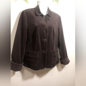 Talbots Brown Blazer Velvet Suit Jacket